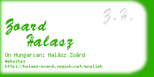 zoard halasz business card